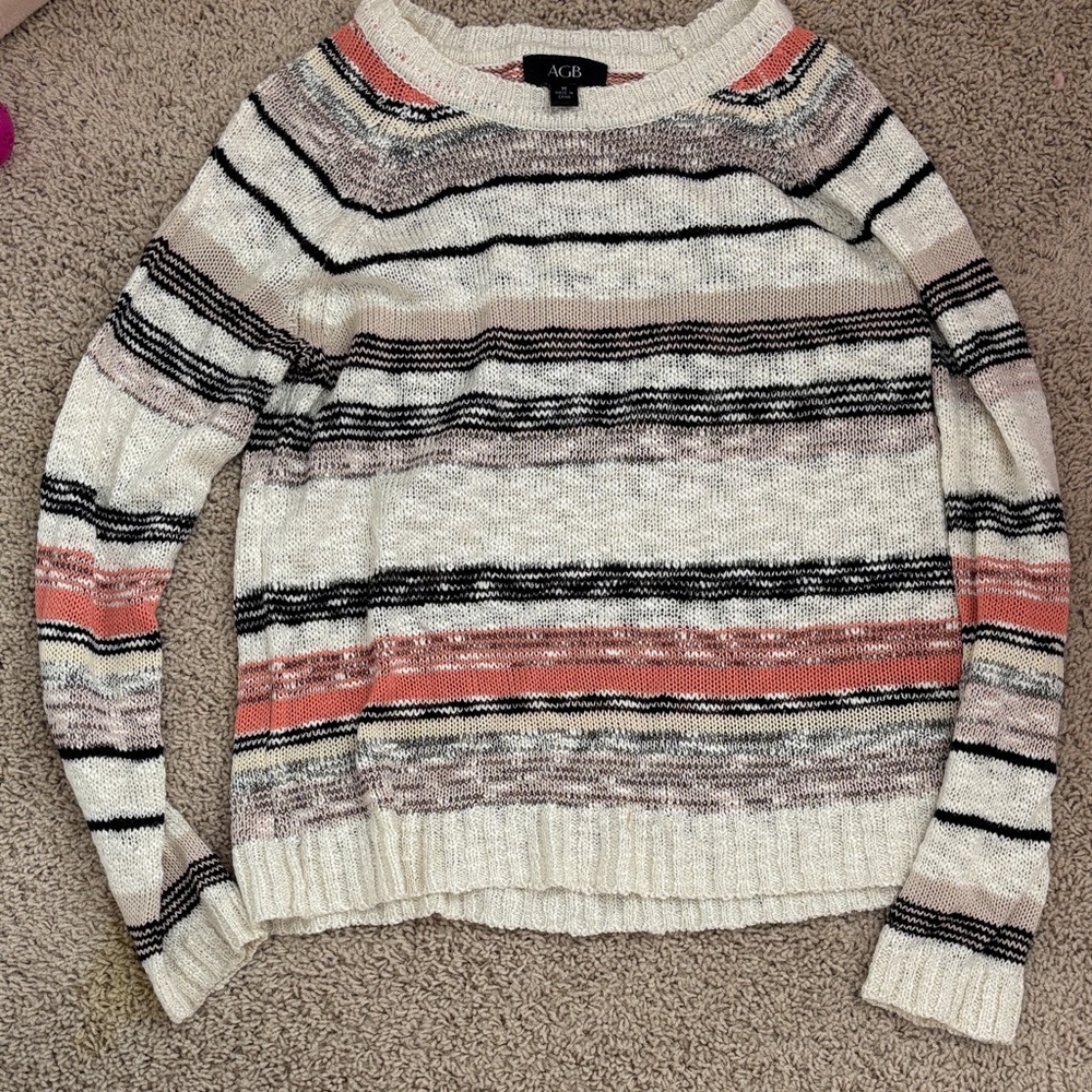 AGB Women's Multicolor Striped Sweater